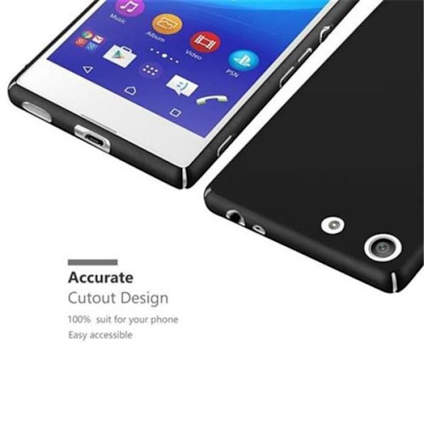 Cadorabo Sony Xperia M5 Fodral SVART METALL DESIGN MATT METALL Hårt plastskydd Skydd Hårt fodral Skal Ultra Slim Bumper