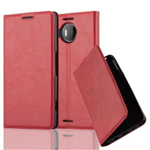 Nokia Lumia 950 XL Fodral i APPLE RED från Cadorabo (INVISIBLE MAGNETIC CLOSURE Design) Helt skyddsfodral med