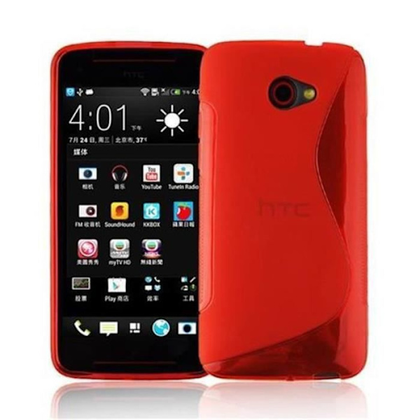 HTC BUTTERFLY S CHERRY RED Fodral Cadorabo DESIGN S Gel TPU Silikonskydd Fodral Skydd Ultra Slim Bumper