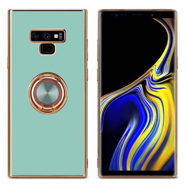 Skydd för Samsung Galaxy NOTE 9 Glansig Turkos - Guld med kameraskydd Blå