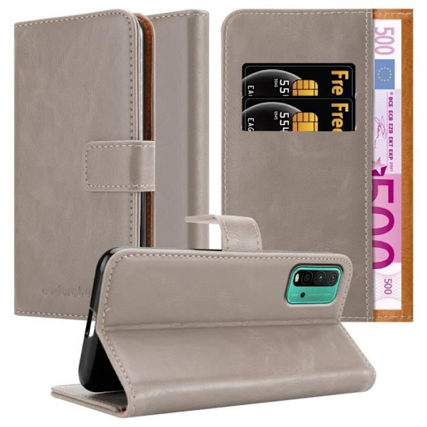 Coque - CADORABO - Xiaomi RedMi 9T / POCO M3 - Similicuir - Marrone Cappuccino - Ställfunktion Marrone Cappuccino