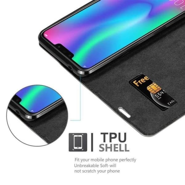 Fodral för Honor 8C Med flip i KAFFEBRUN Skyddande plånboksfodral KAFFEBRUNT