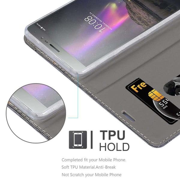 Fodral till Lenovo P2 i GRÅTT/SVART, stötsäkert skyddsfodral Grå