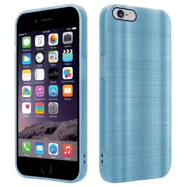 Skal för iPhone 6 PLUS / 6S PLUS Borstad Turkos Kameraskydd Blå