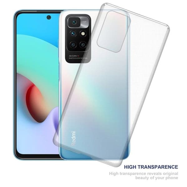 Transparent stötsäker silikonfodral för Xiaomi RedMi 10 Vit