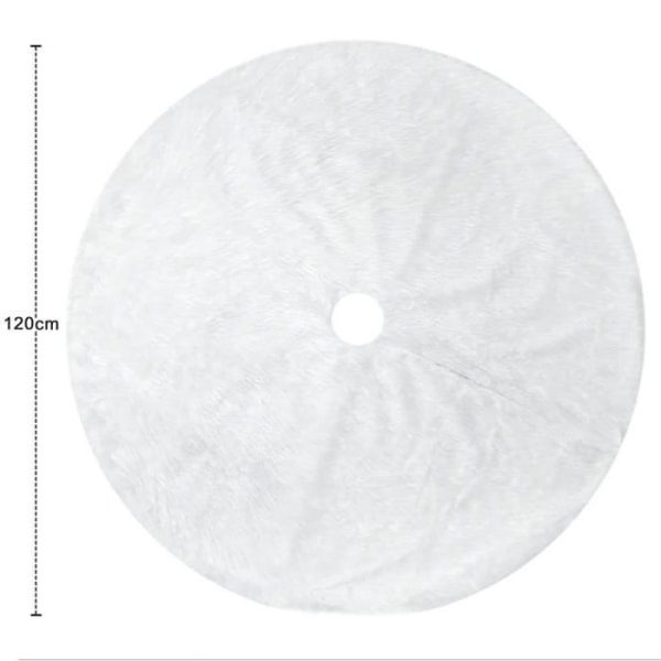 Intirilife Julgranskjol i polyester Julmattdekoration Underlägg i vitt med en diameter på 1,20 m