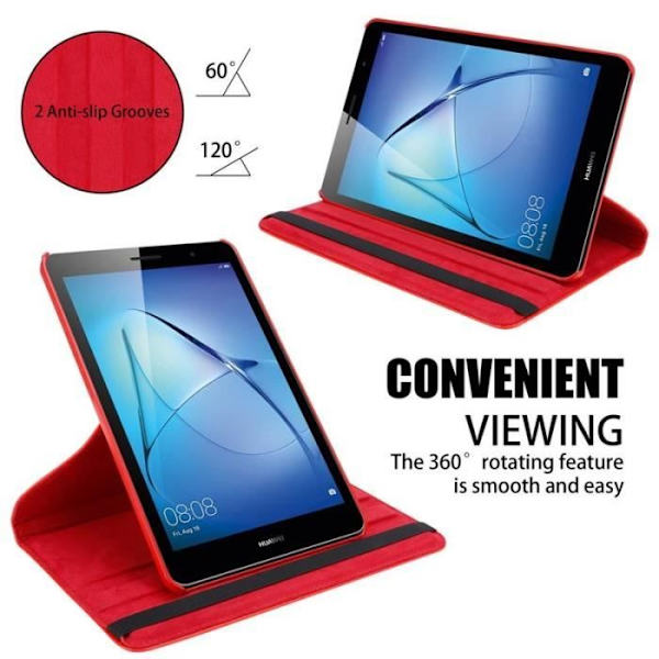 Cadorabo Fodral till Huawei MediaPad T3 8 (8.0" Zoll) i Röd - UTAN automatisk väckning