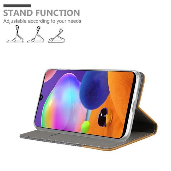 Fodral för Samsung Galaxy A31 - CADORABO - Ljust Gråbrun - Syntetläder - Magnetstängning - Bokstil LJUSGRÅ BRUN