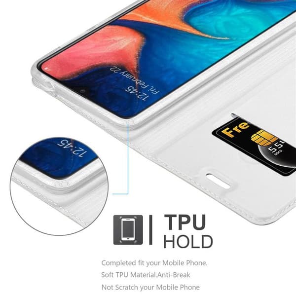 Flipfodral för Samsung Galaxy A10e / A20e Klassisk Silver Plånbok Stötsäker Grå