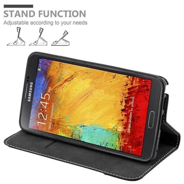 Plånboksfodral - CADORABO - Galaxy NOTE 3 - Läderimitation - Brun - Osynlig magnetisk stängning kastanj