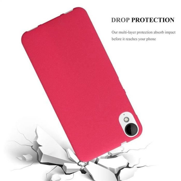 Cadorabo Fodral fungerar med HTC Desire 10 Lifestyle - Desire 825 i FROST RED - Stötsäkert och reptåligt TPU silikonskydd -