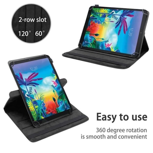 Tablettfodral - CADORABO - LG G Pad 5 - Läderimitation - 360° skydd - Integrerat stöd SVART
