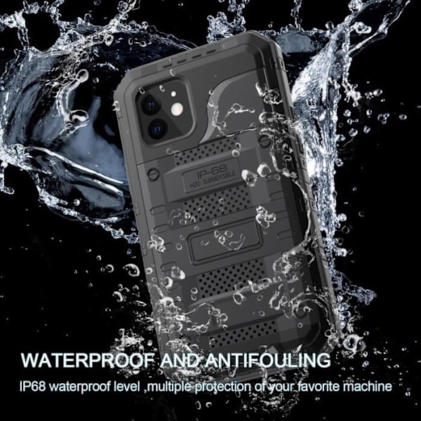 Coque - CADORABO - iPhone 12 - Skydd 360° - Stötresistent - Utomhus Heavy Duty Svart