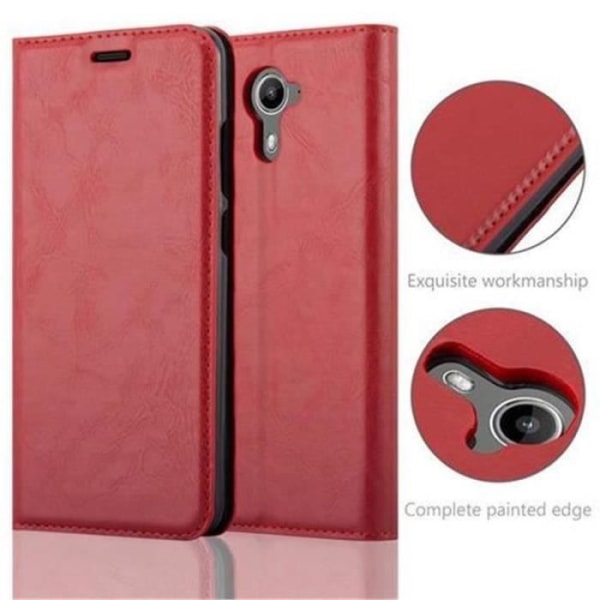 Wiko U FEEL PRIME Fodral i APPLE RED från Cadorabo (INVISIBLE MAGNETIC CLOSURE Design) Helt skyddsfodral med