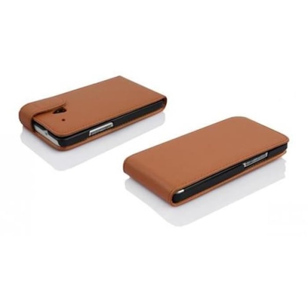 Cadorabo Fodral Cover för > HTC ONE MINI M4 (1. Generation) < i Flip Style Fodral Cover Bumper Wallet i HAZEL BROWN