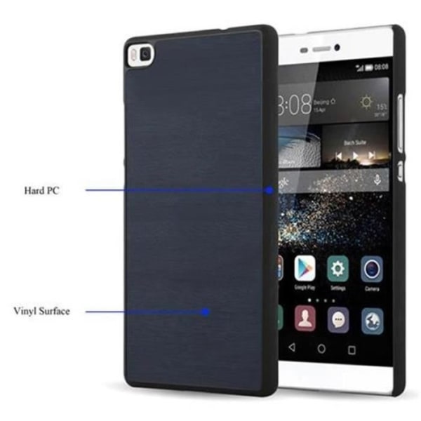 Huawei P8 Fodral WOODY BLUE Cadorabo Design WOODY Hårt Fodral Skydd Anti Shock Protection Ultra Slim Bumper Case