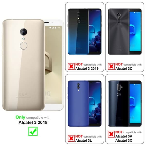 Skyddsfodral för Alcatel 3 2018 i LJUST GRÅBRUN Stötskyddande Etui Grå