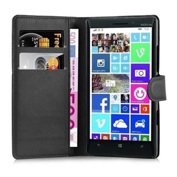 Cadorabo Nokia Lumia 930 / 929 SVART Fodral Skydd Fullt skydd Magnetlås Stöder stativkortplats