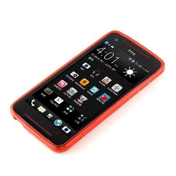 HTC BUTTERFLY S CHERRY RED Fodral Cadorabo DESIGN S Gel TPU Silikonskydd Fodral Skydd Ultra Slim Bumper