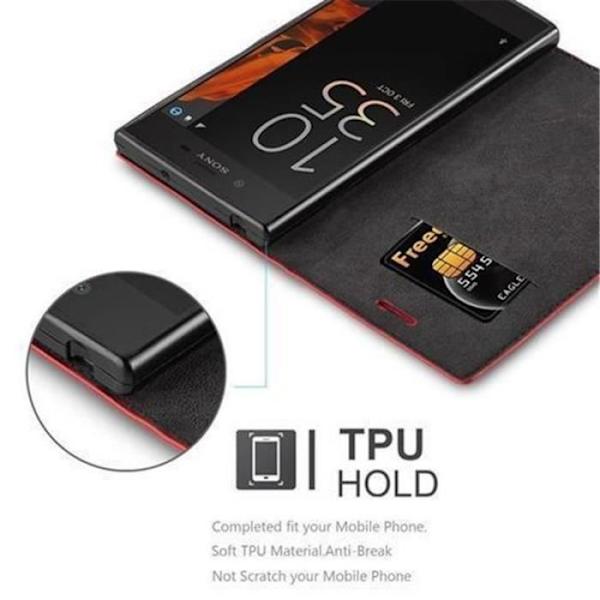 Sony Xperia XZ - XZs Fodral i APPLE RED från Cadorabo (INVISIBLE MAGNETIC CLOSURE Design) Fullt skyddsfodral med