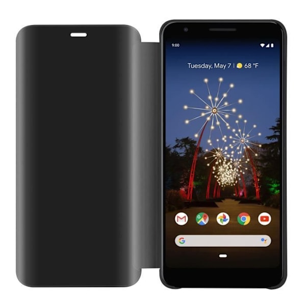 Fodral för Google PIXEL 3A XL i BLACK TOURMALINE Clear View Cadorabo Cover 360 graders spegelskydd Svart