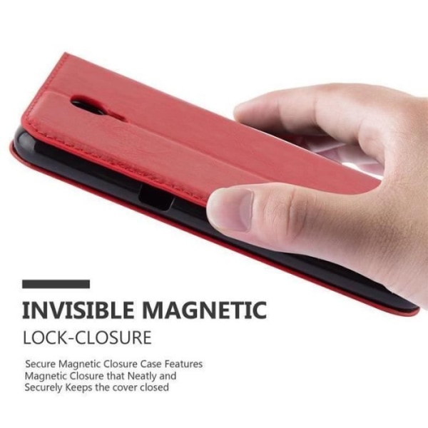 LG X SCREEN Fodral i APPLE RED från Cadorabo (INVISIBLE MAGNETIC CLOSURE Design) Helt skyddsfodral med flipskydd
