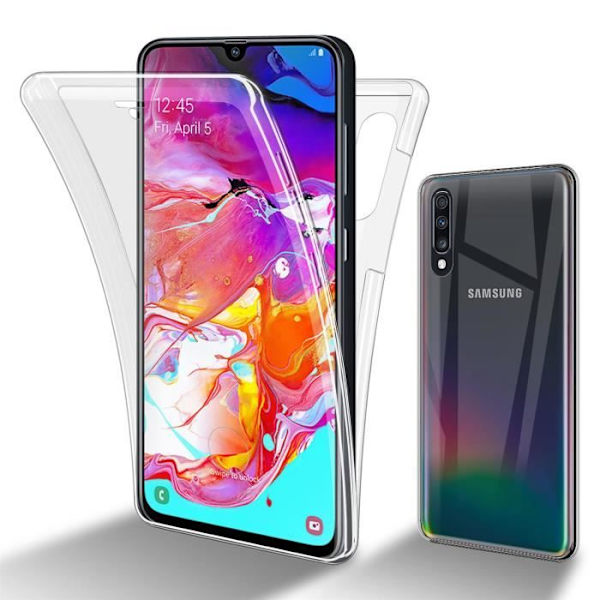 Cadorabo Fodral till Samsung Galaxy A70e i Transparent Fodral 360° Helkroppsskydd Skärmskydd