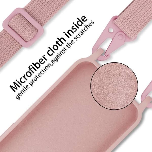 Fodral för Samsung Galaxy A81 / NOTE 10 LITE / M60s axelrem i LIQUID PINK med justerbar snodd Ros