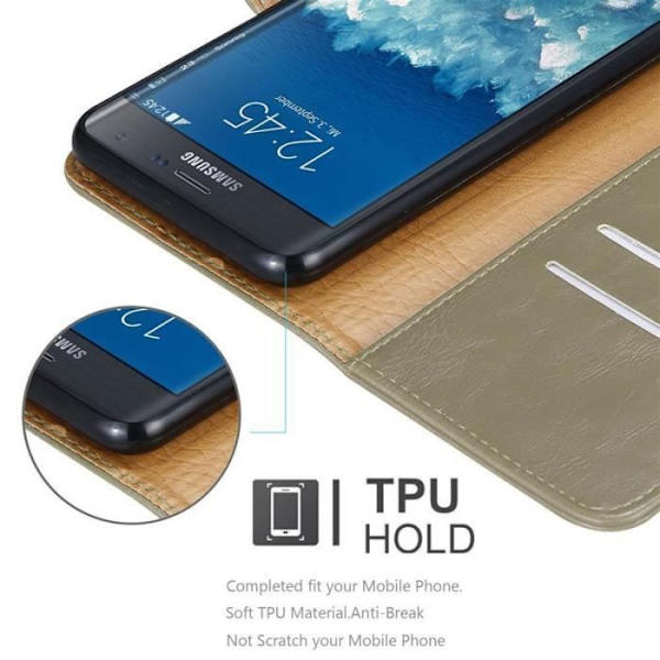 Fodral till Samsung Galaxy NOTE EDGE - CADORABO - Brun - Magnetisk - Mjuk - Stativfunktion kastanj