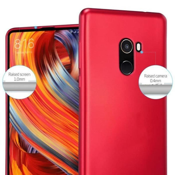 Cadorabo Fodral fungerar med Xiaomi Mi Mix 2 i METALLIC RED - Stötsäker och reptålig TPU silikonskydd - Ultra Slim