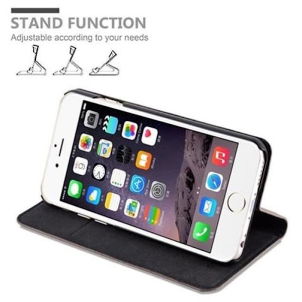 Cadorabo Apple iPhone 6 PLUS / 6S PLUS Fodral BRUNT Osynlig magnetisk STÄNGNING Fodral Fodral Stöder Stand Card Slot