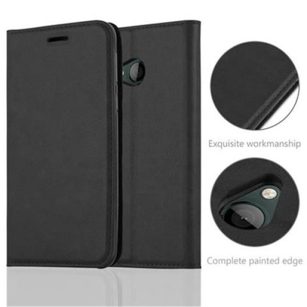 Étui - CADORABO - HTC U PLAY - Syntetiskt läder svart - Magnetisk - Ställfunktion - Kortfack Svart
