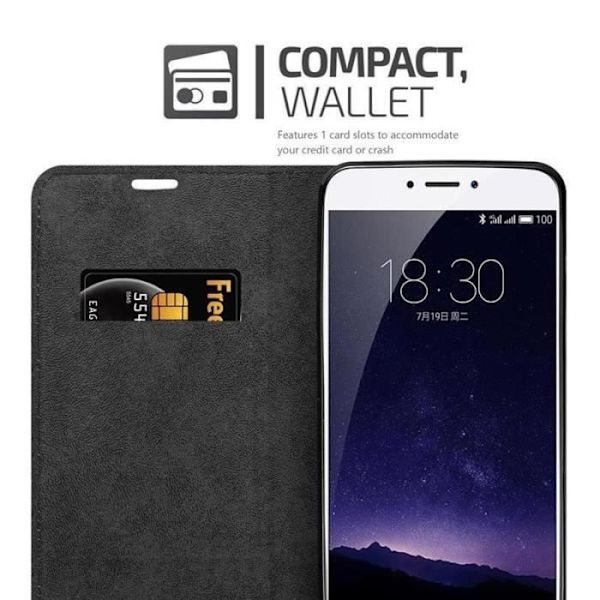 Telefonfodral - CADORABO - MEIZU MX6 - Rött konstläder - Magnetisk stängning - Ultratunt fodral Röd