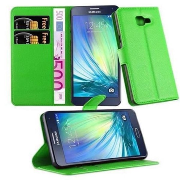 Cadorabo Fodral Samsung Galaxy A5 2016 GRÖN Fodral Fodral Fullt skydd Magnetlås Stöder stativkortplats