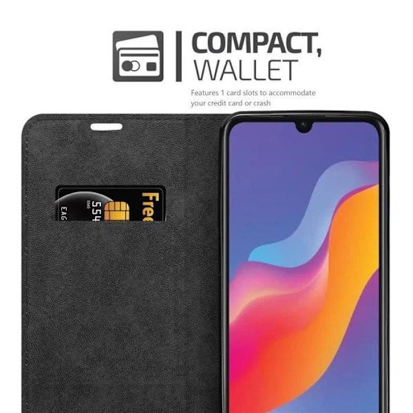 Telefonfodral - CADORABO - Honor 8A PRIME - Mörk natt - Magnetisk stängning - Ultratunn NATTSVART