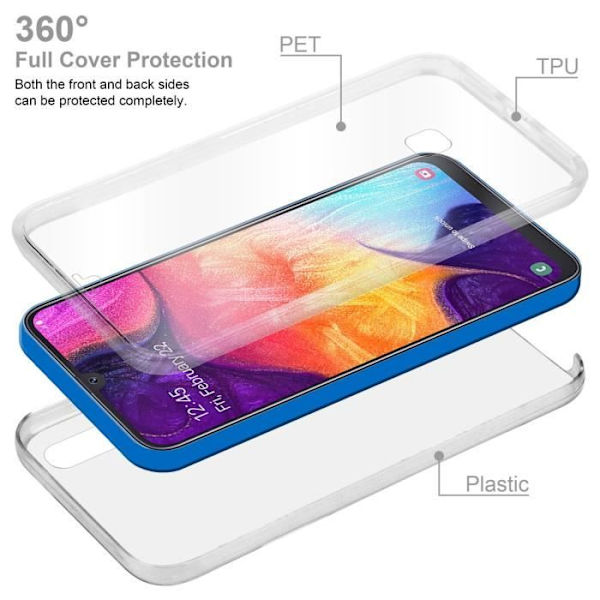 Cadorabo Fodral för Samsung Galaxy A50 / A50s / A30s i genomskinligt fodral 360° Helkroppsskydd Skärmskydd