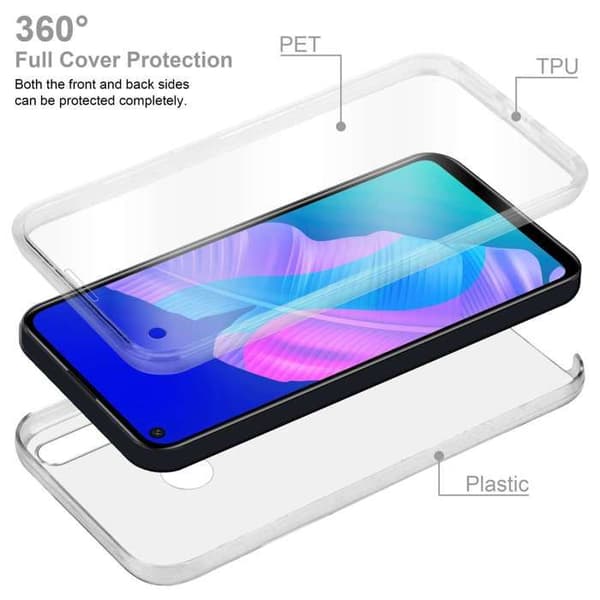 Transparent skydd för Huawei P40 LITE E, helskydd Vit