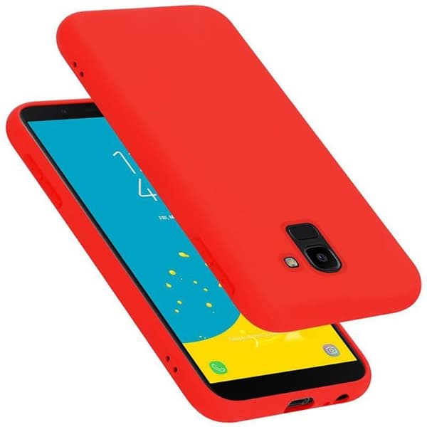 Skyddande stötsäker skal för Samsung Galaxy J6 2018 i LIQUID RED Röd
