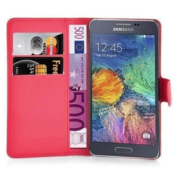 Cadorabo Fodral Samsung Galaxy A7 2016 RÖD Fodral Fodral Fullt skydd Magnetisk Stöder Stand Card Slot