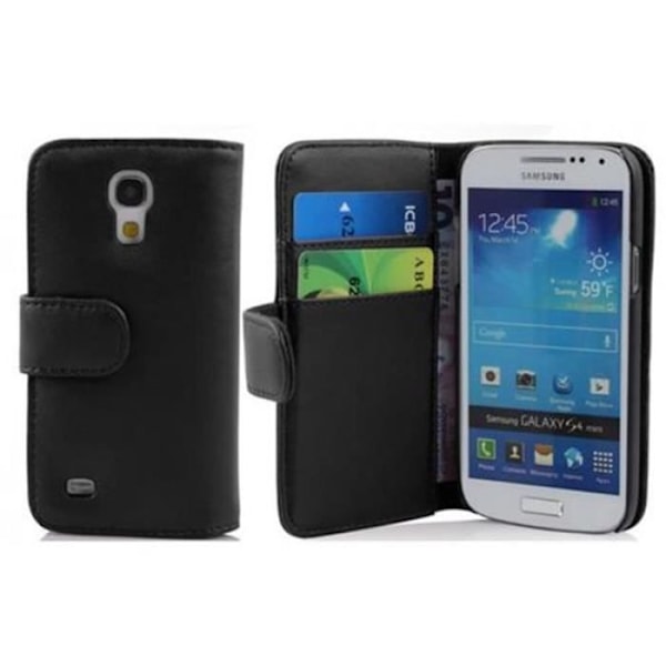 Fodral till Galaxy S4 MINI - CADORABO - Svart konstläder - 360° flik - Integrerat skydd - Magnetisk stängning Svart