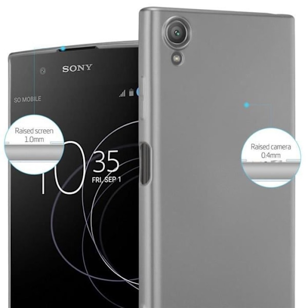 Cadorabo Fodral fungerar med Sony Xperia XA1 PLUS i METALLIC GREY - Stötsäker och reptålig TPU silikonhölje - Ultra Slim