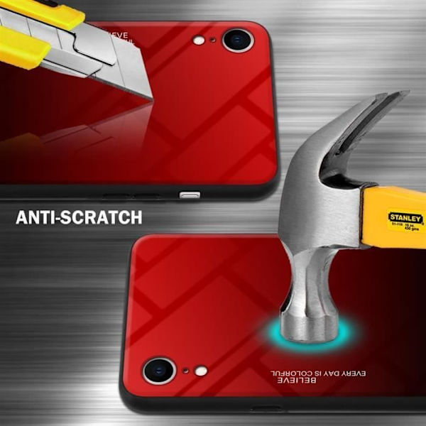 Fodral till Apple iPhone XR Fodral i RÖD - SVART Fodral Skyddsskydd tvåfärgad TPU