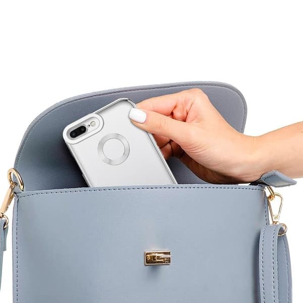 Transparent skal för iPhone 7 PLUS / 7S PLUS / 8 PLUS - Silver Stötskydd Chrome Design Vit