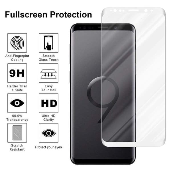 Helt härdat skärmskydd för Samsung Galaxy S9 Vit