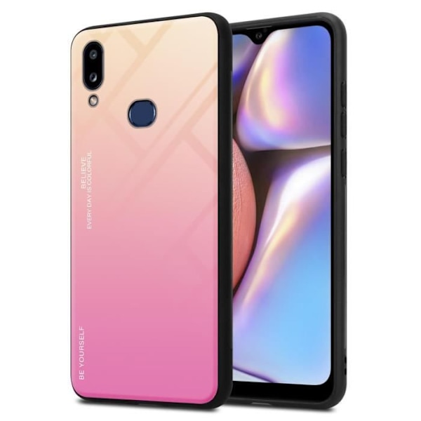 Coque - CADORABO - Samsung Galaxy A10s / M01s - Bicolore Gul/Rosa - TPU-skydd - Halkfri Gul, Rosa