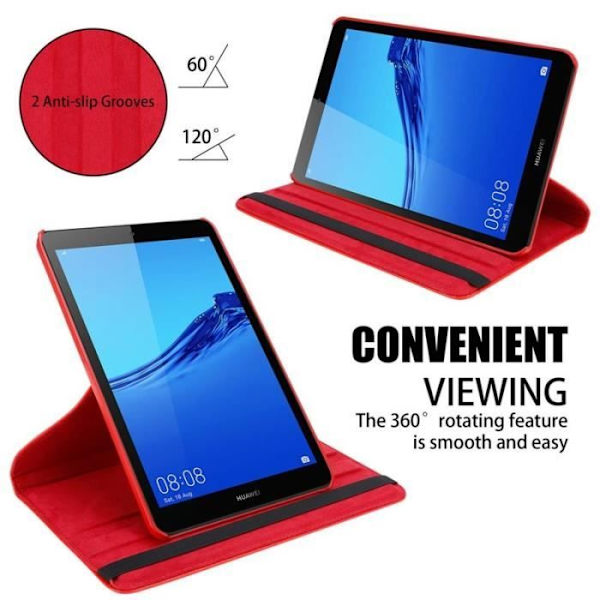 Cadorabo Fodral till Huawei MediaPad M5 8 (8,4" Zoll) i Röd - UTAN automatisk väckning