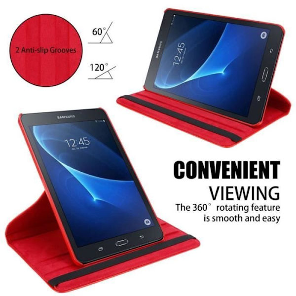 Cadorabo Fodral till Samsung Galaxy Tab A 2016 (7.0" Zoll) SM-T280N i rött - UTAN automatisk väckning