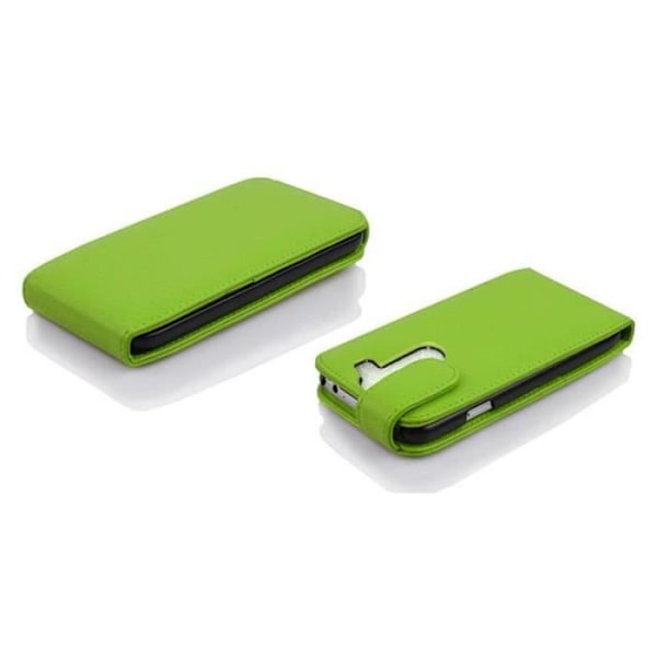 Cadorabo LG G2 MINI DESIGN FLIP-stil Fodral Skal i konstläder Struktur PAPEGOTA GRÖN