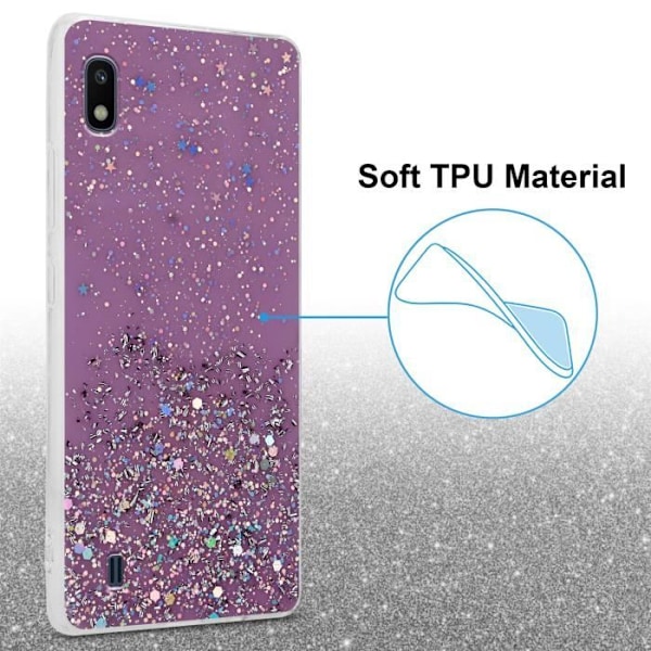 Fodral för Samsung Galaxy A10 / M10 Fodral i lila med glitterfodral Skyddande silikon TPU Glitter paljetter