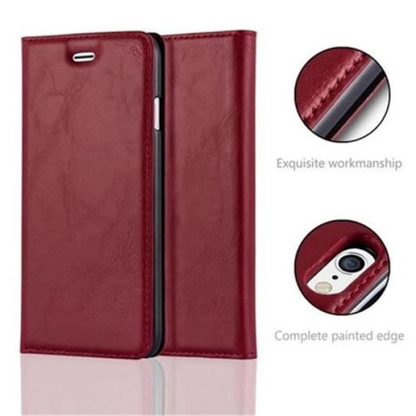 Cadorabo Apple iPhone 6 / 6S Fodral APPLE RÖD Osynlig magnetisk STÄNGNING Fodral Fodral Stöder Stand Card Slot